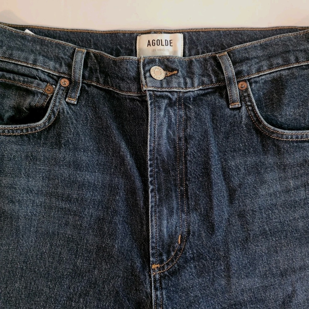 AGOLDE Ren High Rise Wide Leg Jeans Echo Stretch Size 31 EUC 90s Chic MSRP $238 - Picture 9 of 15